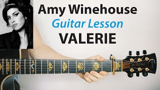 Amy Winehouse: Valerie Acoustic Guitar Lesson (How To Play & PLAY-ALONG)