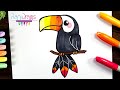 Cómo dibujar un TUCÁN - How to draw a TOUCAN