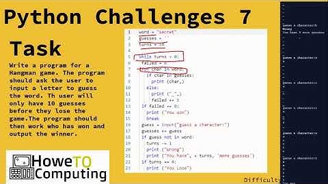 Python challenges level 4 challenge 7