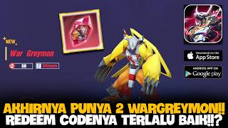 7 REDEEM CODES!! FINALLY GOT 2 WARGREYMONS!! - DIGIMON SACRED EVOLUTION FINAL DUE