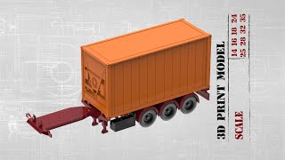 Semi Trailer frame shipping for container  | STL printable