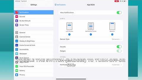HOW TO DISABLE OR ENABLE APP STORE NOTIFICATION BADGES IN IPADOS 13.6 (IPAD)