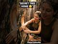 She Built a Secret Home Inside a Giant Tree 😳🌲 #explore#asmr #nature #survival #treehouse #tinyhome