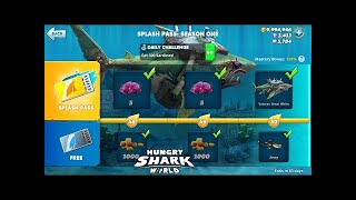 Hungry Shark World BUY THE NEW SPLASH PASS AND IMPROVE IT TO THE HIGHEST LEVEL LVL 50 ALL UNLOCKED screenshot 5