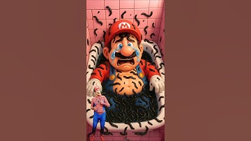 Ai Generate Super Mario Attacked By Leeches In Bathtub