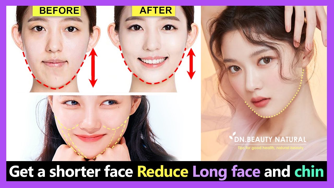 Shorten the face | Fix the long face and long chin look smaller and ...