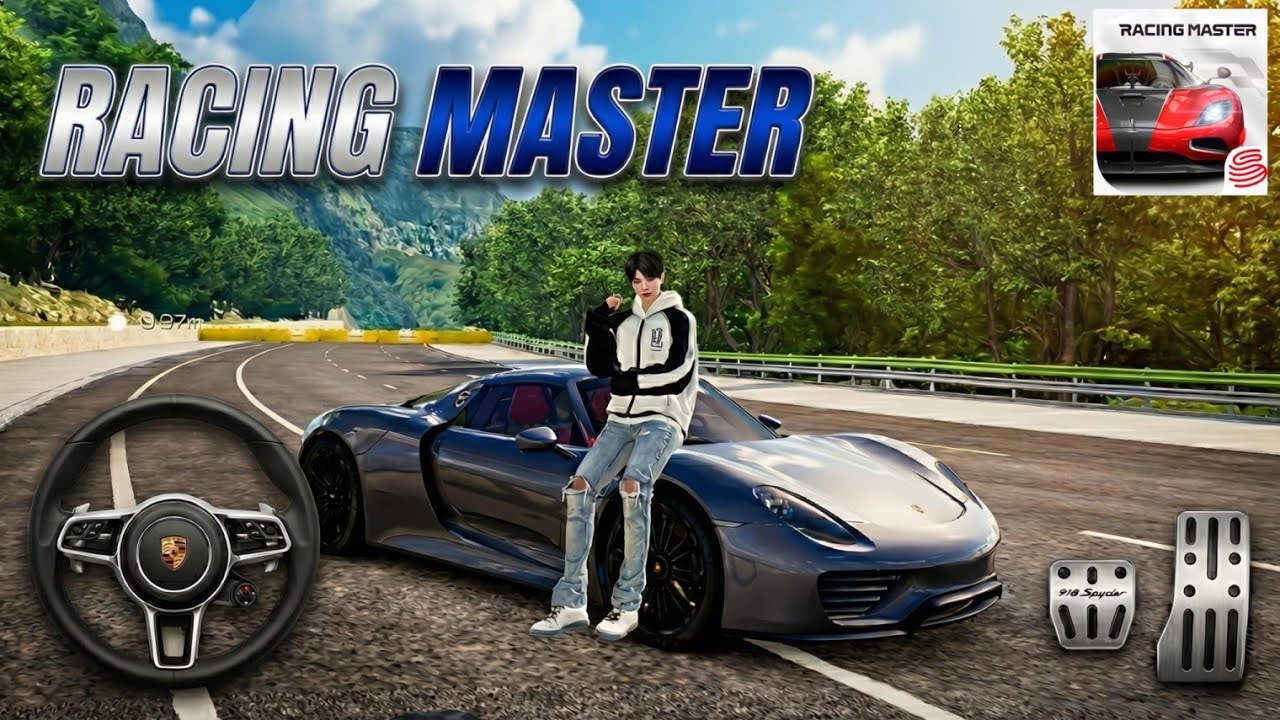 RACING MASTER First Look Gameplay | Driving Porsche 918 Spyder on Mountain Road |Mobile Racing Game 
