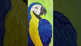 Beautiful Textured Art. Impasto Macaw parrot Painting. Subscribe for full tutorial #textured