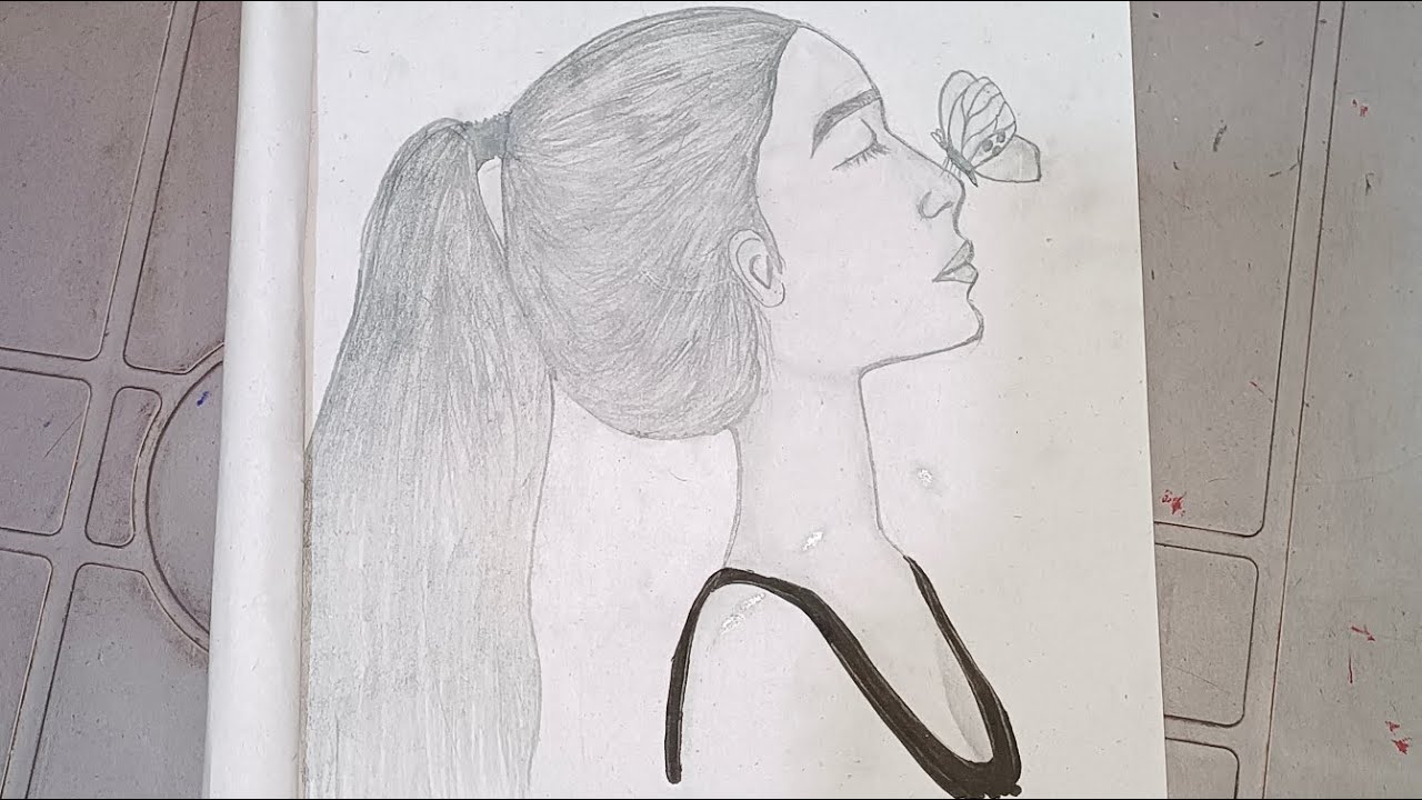Pencil Sketch Of Girl And Butterfly On Her Nose Step By Step pencil-sketch-of-girl-and-butterfly-on-her-nose-step-by-step