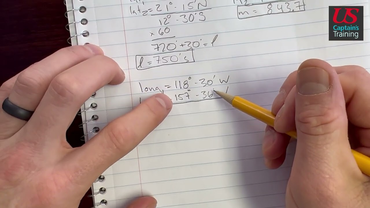 Mercator Sailing Problem 5 | Course and Distance