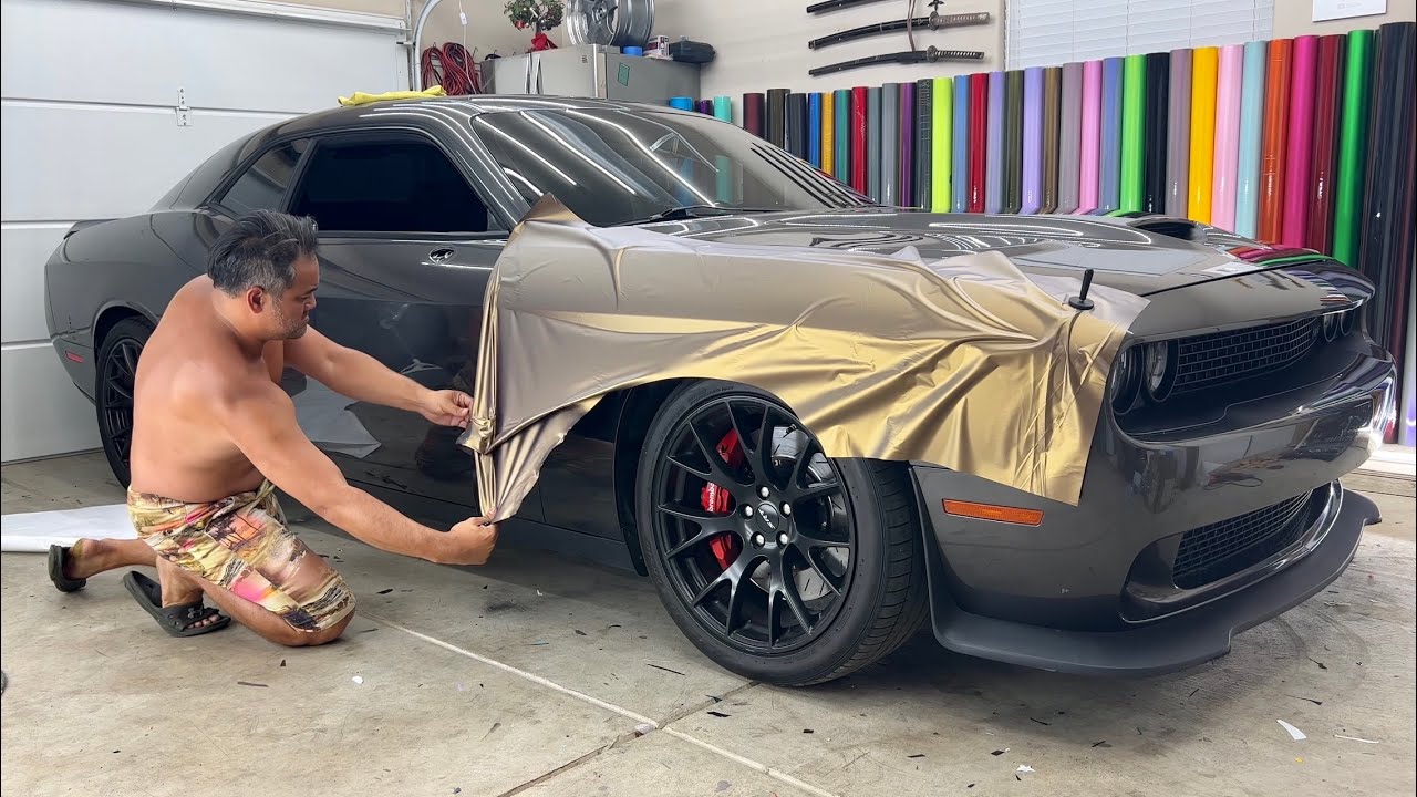 ⁣SHADOW GOLD Challenger Hellcat ASMR Wrap Guide | The Hardest Parts In REAL TIME