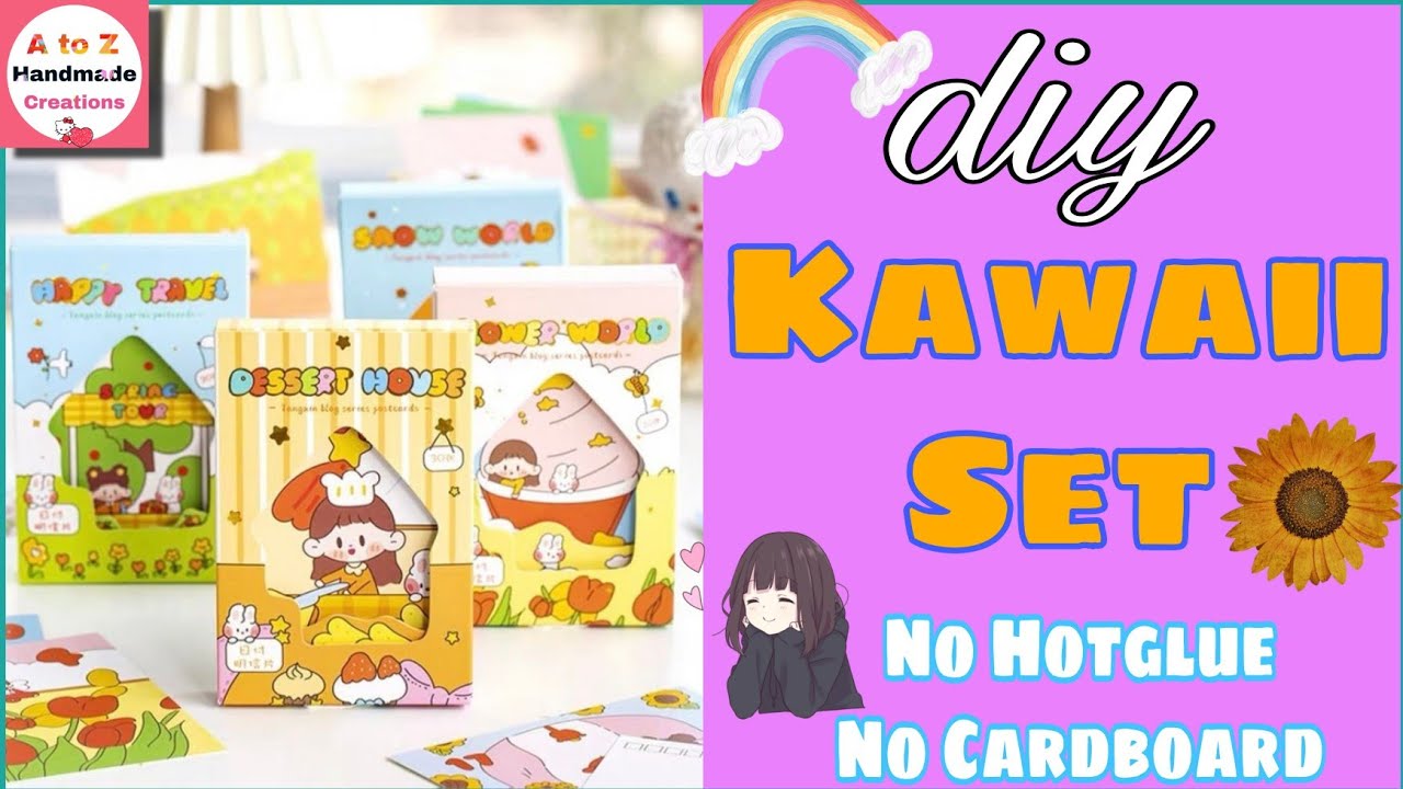 Day-3)How to make kawaii stationery set /DIY stationery set  #7daysstationerysetchallenge 