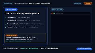 Day 11 : Subarray Sum Equals K | Placement Masterclass