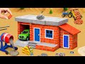 DIY Mini Tractor Building Strong Brick &amp; Cement House | Satisfying DIY Science Construction Project