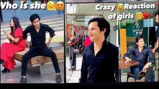 Best Amazingly 😁reactions 🥰||Crazy 👩‍❤️‍💋‍👨reaction of girls 🥰🫠  #prank #reaction