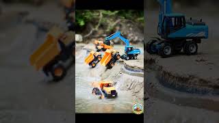Powerful💪 JCB 3DX Loading Soil in 3 Big Trucks 🚚🚚🚚 Near River | River Side Adventure |T_JToons Video