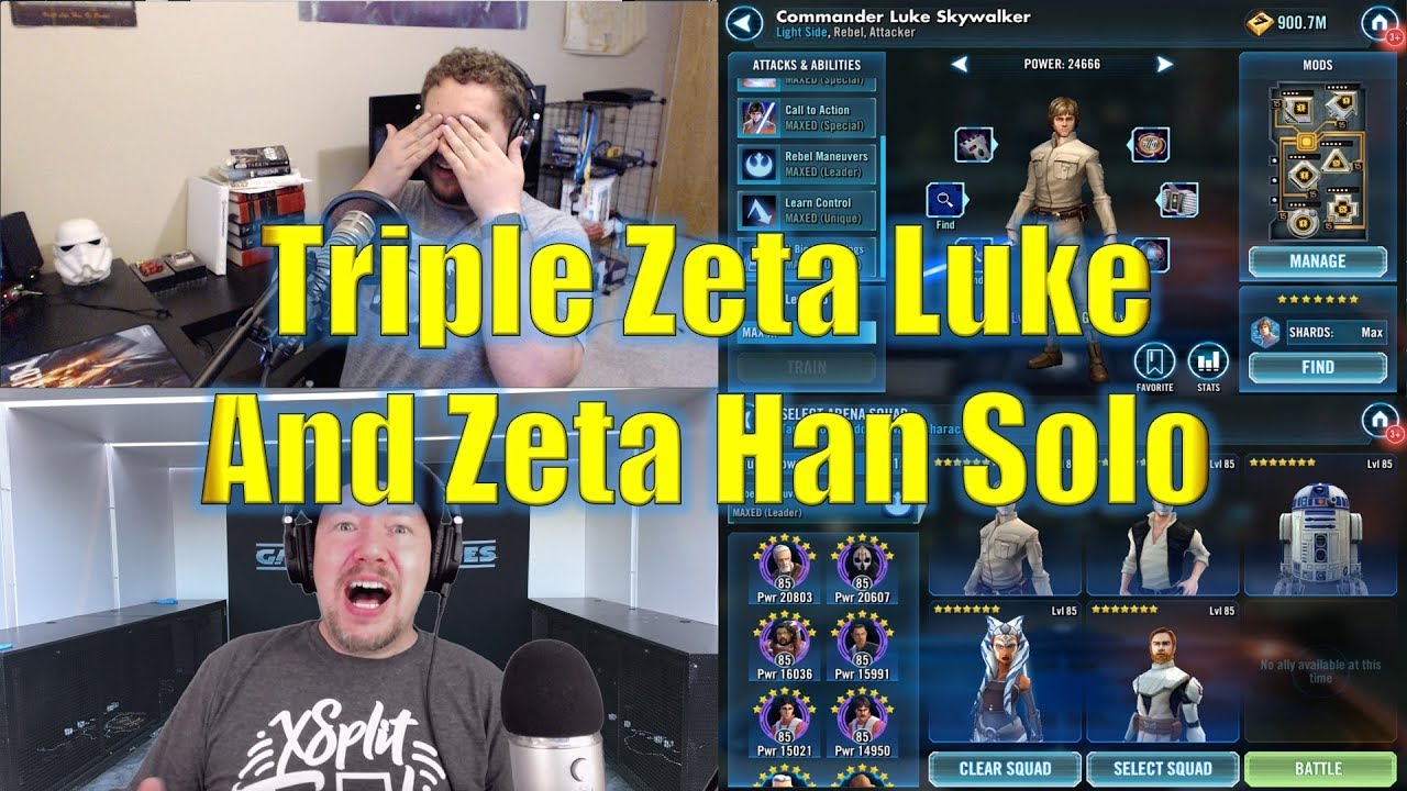 grievous lady piano Star Wars Galaxy of Heroes: Triple Zeta Commander Luke + Zeta Han Arena Battles!