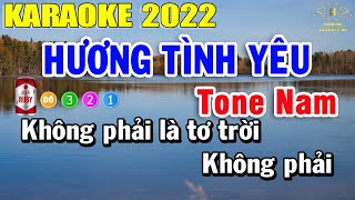 Video thumbnail of "Hương Tình Yêu Karaoke Tone Nam Nhạc Sống | Trọng Hiếu"