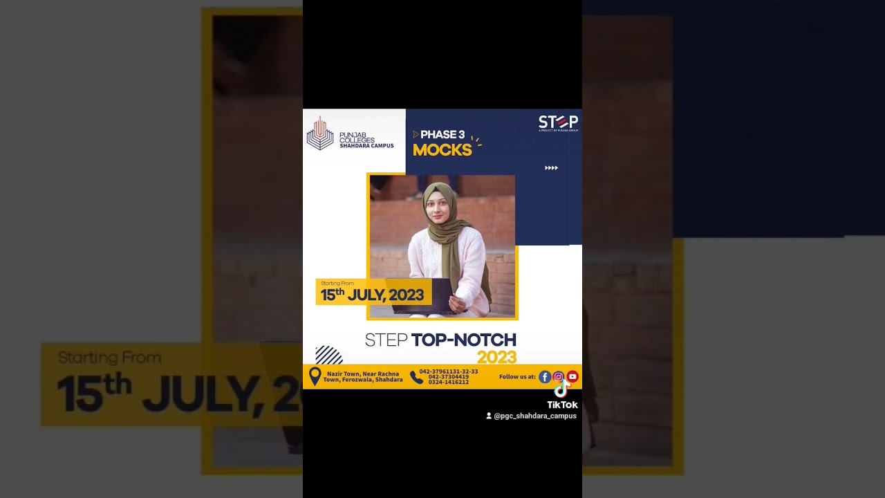 Step up your MDCAT preparation with Step Top Notch classes. Visit Punjab College Shahdara.