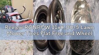 Review Ronpow 11X4.00-5 Lawn Mower Tires Flat Free And Wheel, 11X4-5 Solid Front Tires For Zero Turn