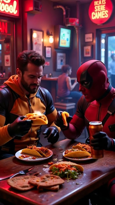 “Deadpool & Wolverine Have Dinner… and It Goes Off the Rails 🔪🌮”#shorts