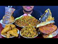 Eating Spicy Beef Boti Fry,Fish Fry,Fish Head,Chicken Wings With Rice Salat || Asmr Mukbong Show