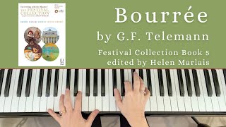 Telemann Bourrée in F Major for piano - Festival Collection Book 5