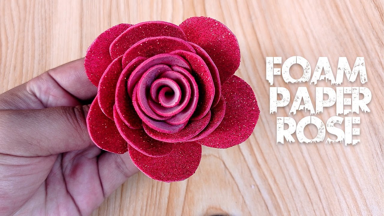 How To Make A Rose Flower | Rose Flower From Glitter Paper Paper Flower ...