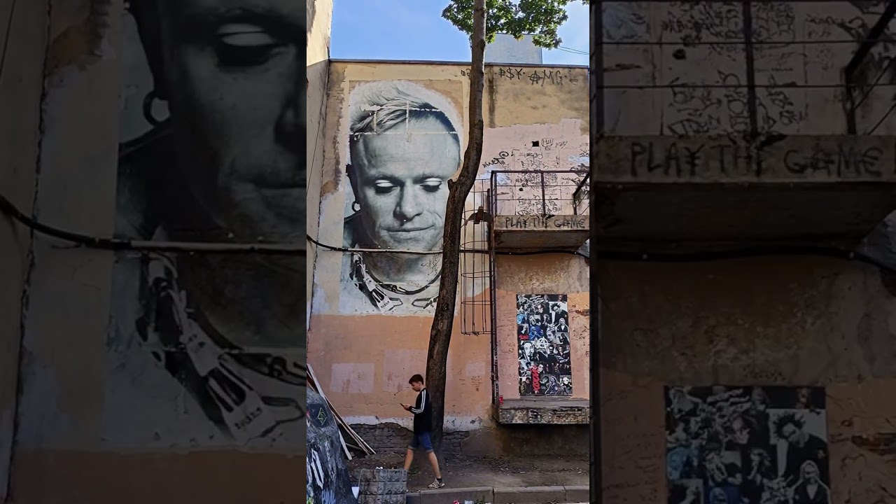 Alived Keith Flint steet art in Saint Petersburg, Russia 