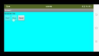 MIT App inventor stopwatch testing