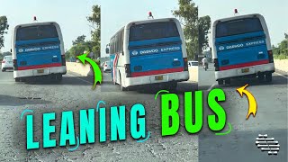 Bus Leaning from One Side as Suspension Fails