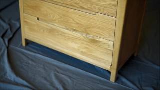 Vogue Solid Oak 5 Drawer Tallboy/Chest