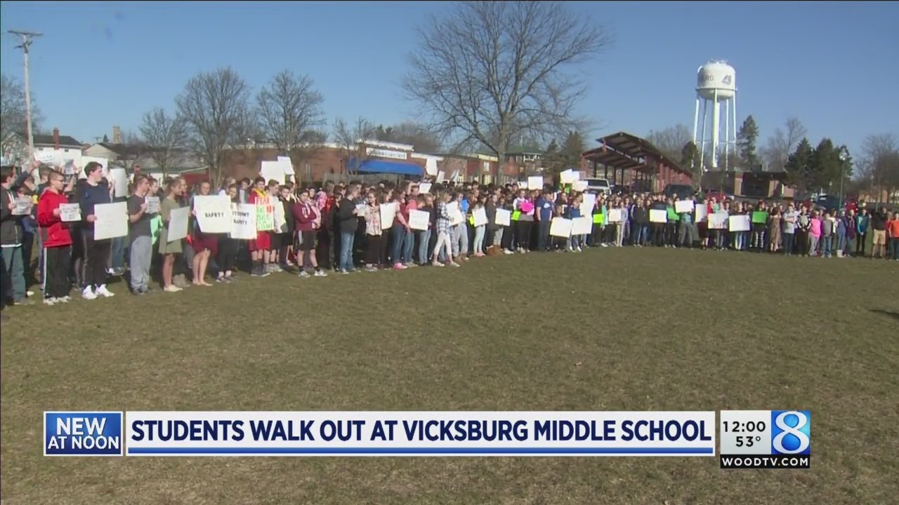 Vicksburg Middle School holds walkout YouTube