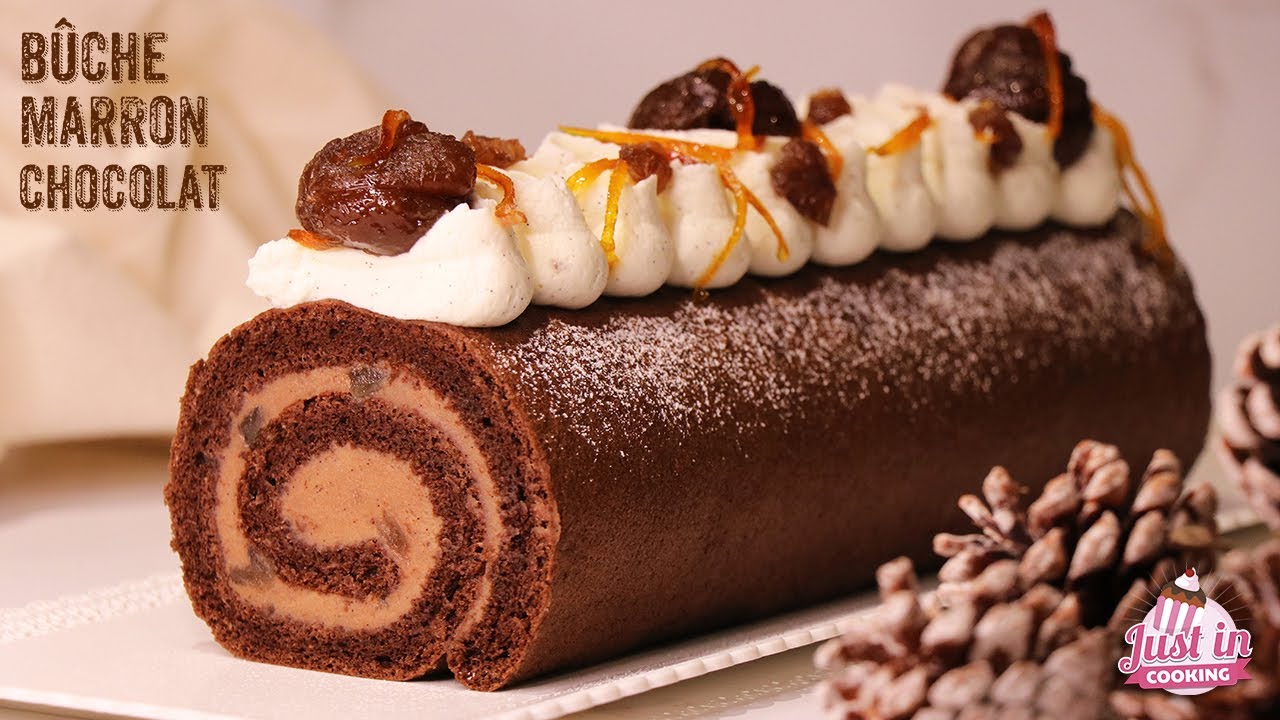 ❅ Recette de Bûche de Noël Roulée Marron Chocolat ❅