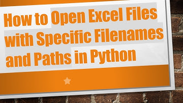 How to Open Excel Files with Specific Filenames and Paths in Python