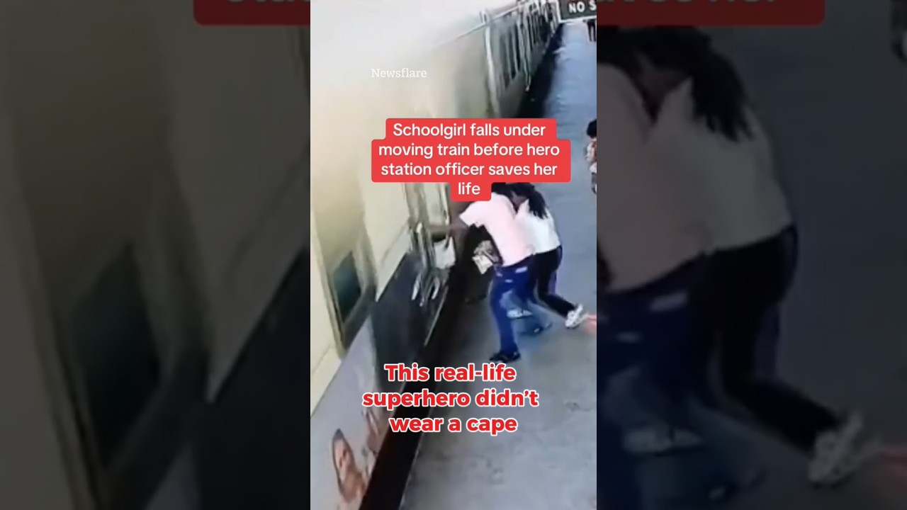 Real-Life Hero Saves Schoolgirl from Moving Train | Shocking Rescue Caught on Camera 