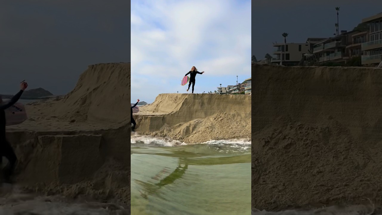 Surfer Gets Swept out to Sea by River Rapids 