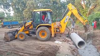 JCB 3dx working nali pipe Laine// JCBvlogs video JCB stunt trending