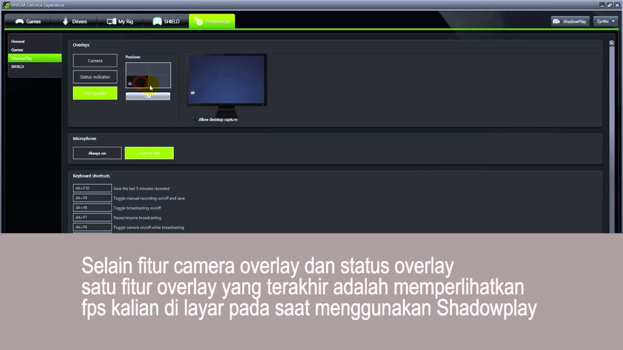Nvidia Geforce Experience 5 Show Fps Overlay Youtube