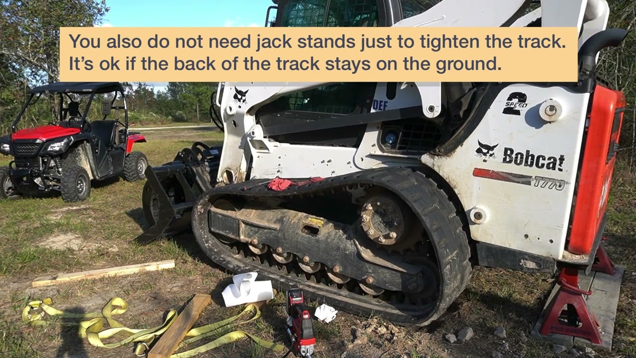 How to tighten the tracks on a Bobcat T770