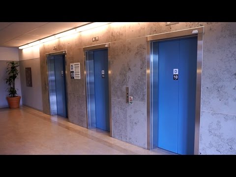 1990s KONE M-series traction bed / passenger elevators @ Linköping University Hospital (Building 4)