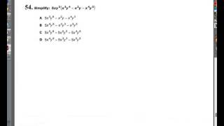Question 54 EOC Algebra 1 Practice Test 3