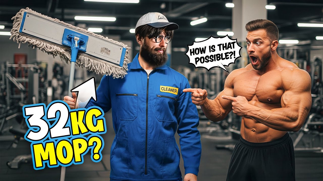 Proving Bodybuilder wrong with 32KG mop for 13 minutes straight |Anatoly gym prank