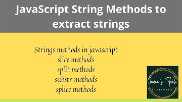 String methods for extracting the part of string in Javascript. part-6 #javascript #indiastech