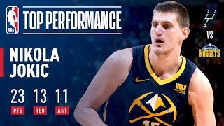 Nikola Jokic Notches a Triple-Double (23/13/11) vs. Spurs | February 13, 2018