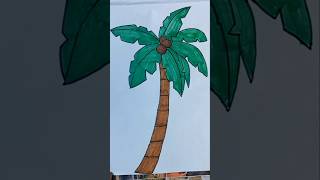 Palm Tree Drawing Easy 🌴 #shorts #drawing #trending #art #palm #tree #palmtree #youtubeshorts #short