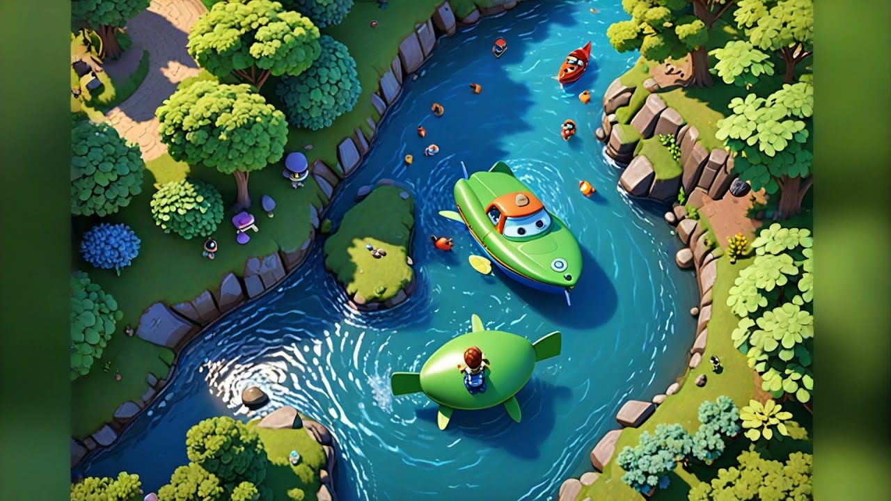 Five Toy Boats Float Down the Stream | Fun Boat Song for Kids | Nursery Rhymes and Learning Songs