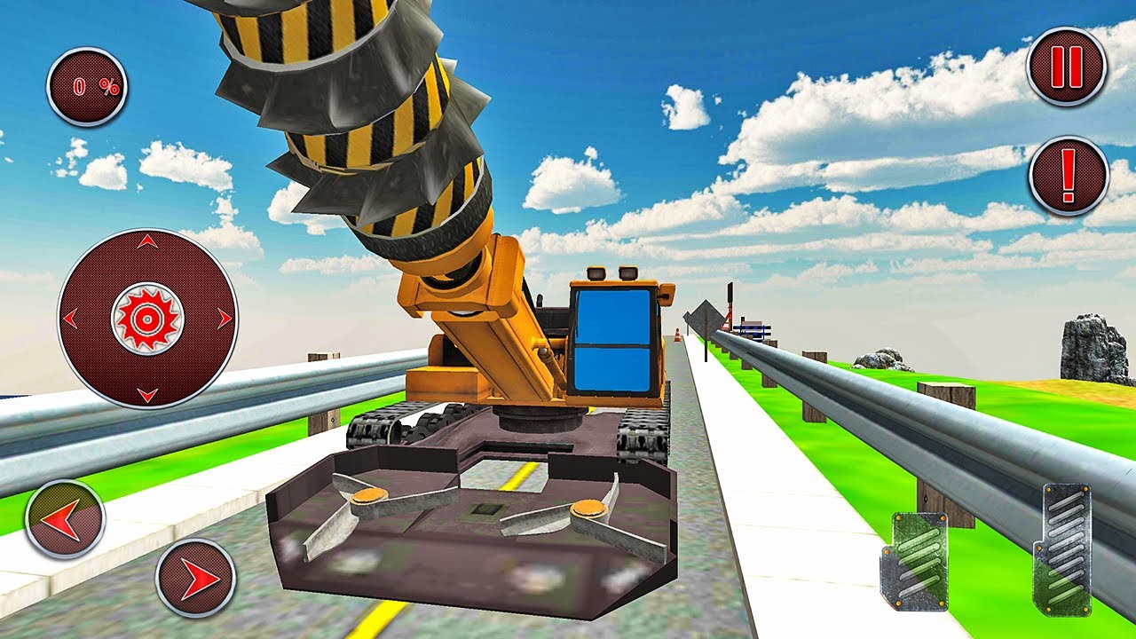Digger & Excavator Working at Highway Tunnel Construction Site - Android Gameplay
