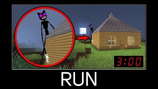 Minecraft wait what meme part 335 (Realistic Scary Carton Cat)