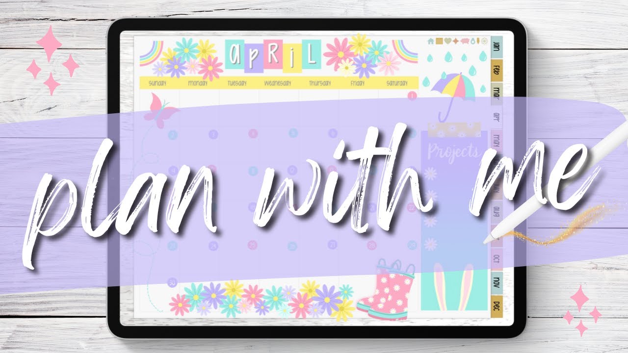 April Plan With Me | Monthly Spread Digital Planning | Goodnotes 5 ...
